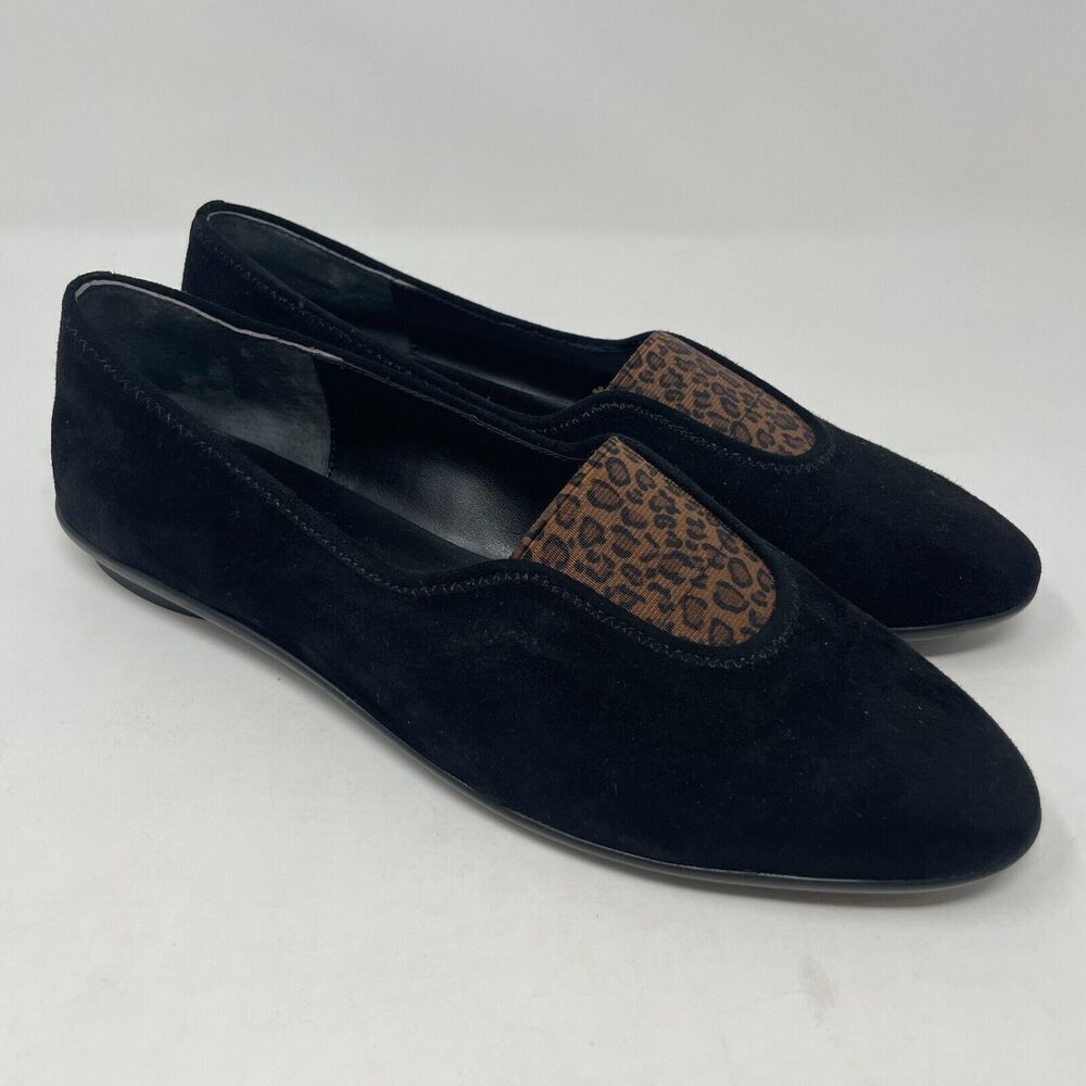 Donald Pliner Black Malti Flat‎ Women Size 9.5 M Animal Print Almond Toe